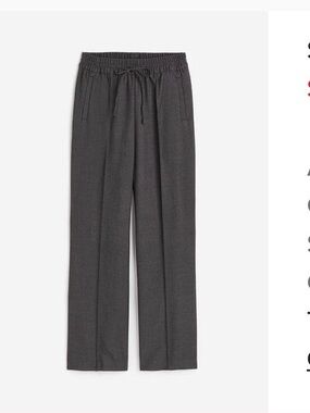 H&M Dark Gray Straight Creased Pants S
